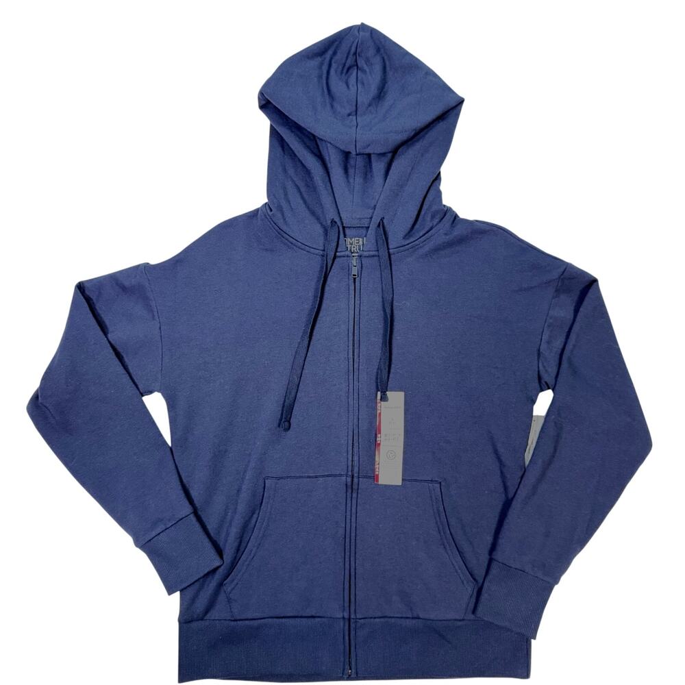 Time & Tru Womens Zip Up Dark Blue Hoodie - Brand New - Size Small